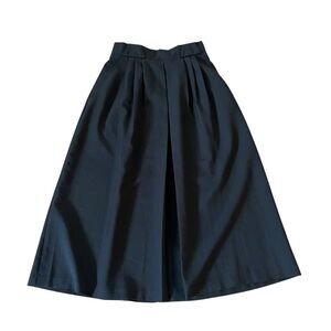 Vtg Fundamental Things Black Pleated Midi Skirt XS Size 2 A-Line Cottagecore 90s